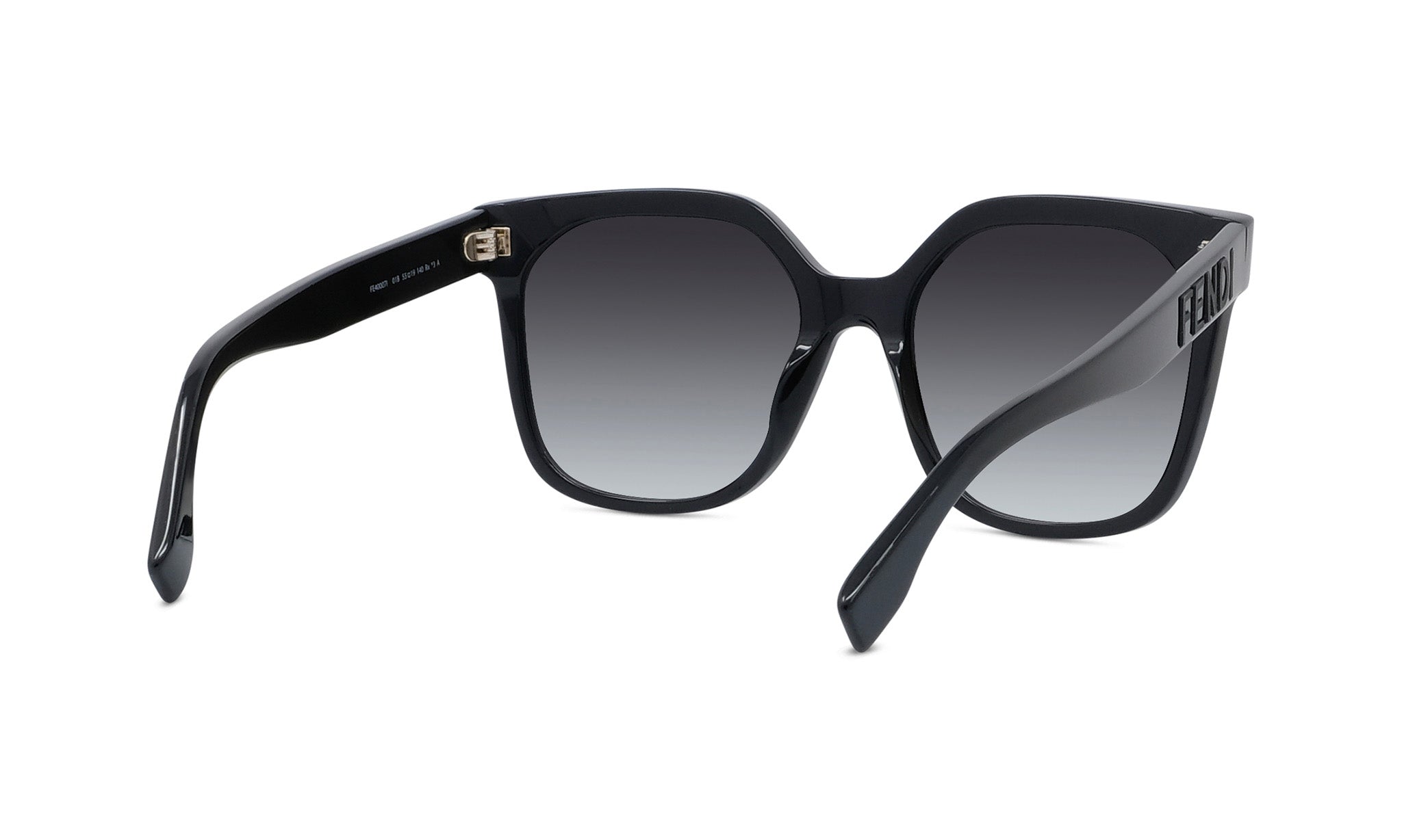 A pair of black sunglasses with a gradient frame and dark lenses.