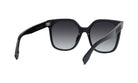 A pair of black sunglasses with a gradient frame and dark lenses.
