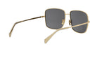 A pair of gold-colored sunglasses with dark lenses.