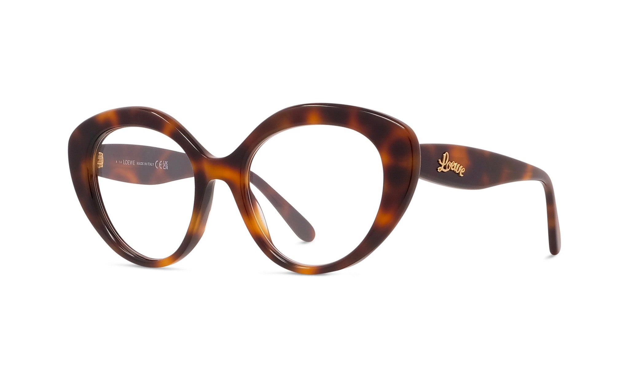 A pair of stylish tortoiseshell-framed glasses with a dark brown frame and clear lenses.