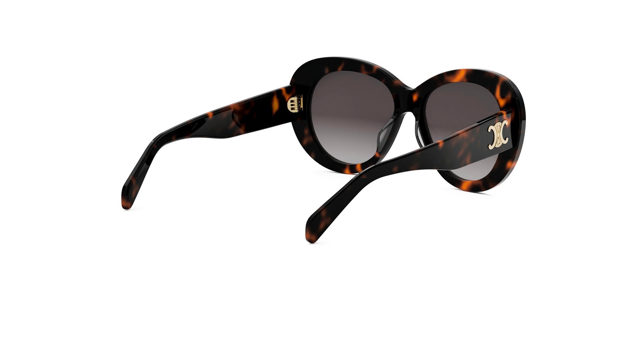 A pair of stylish sunglasses with a tortoiseshell frame and dark lenses.