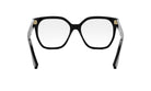 A pair of black-framed glasses with a sleek, modern design.