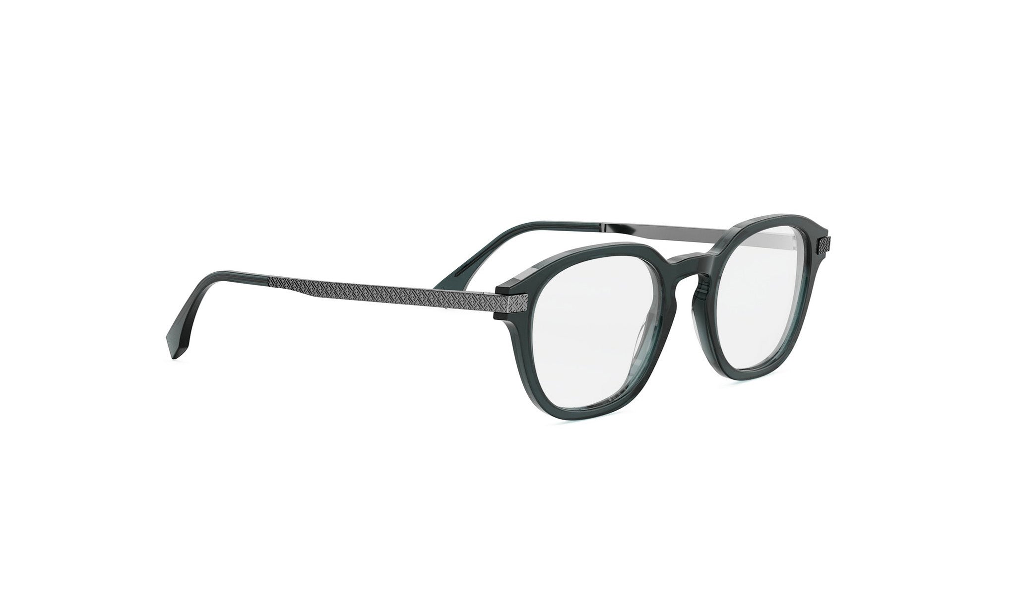 A pair of dark-colored, modern-looking glasses with a sleek, minimalist design.