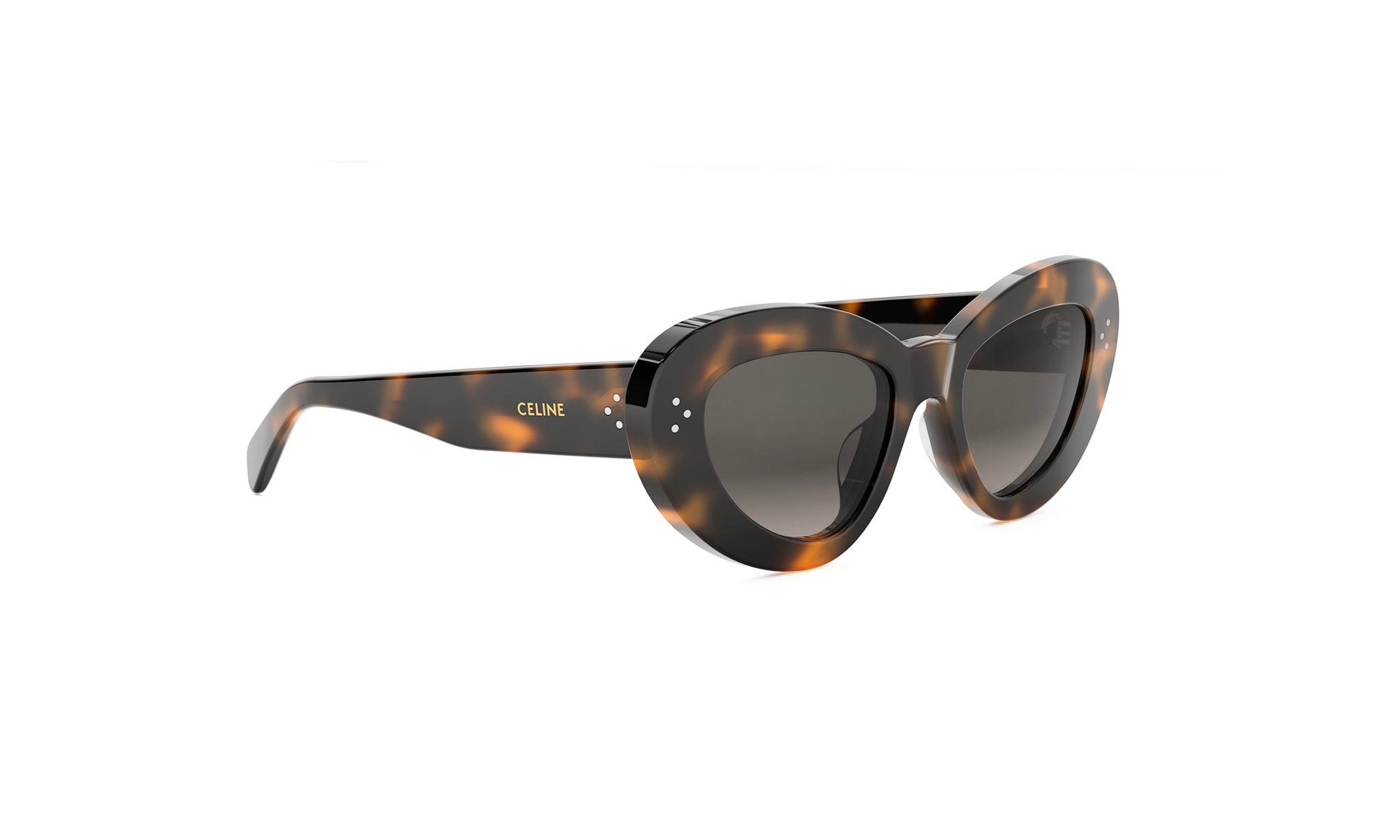 A pair of stylish sunglasses with a tortoiseshell frame and dark lenses.