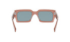 A pair of brown-framed sunglasses with dark blue lenses.