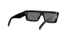 A pair of black sunglasses with a sleek, modern design.