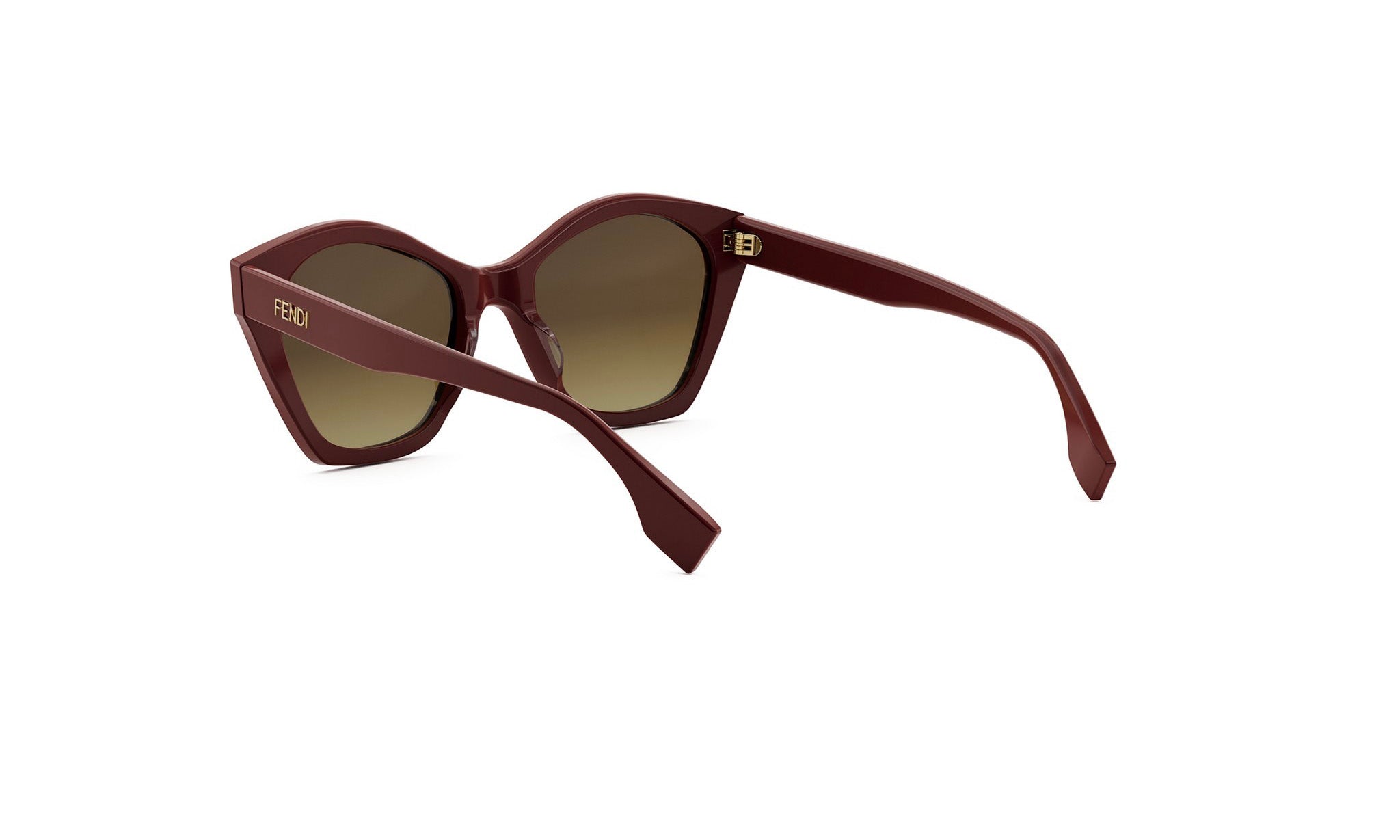 A pair of burgundy-colored sunglasses with a dark frame and dark lenses.