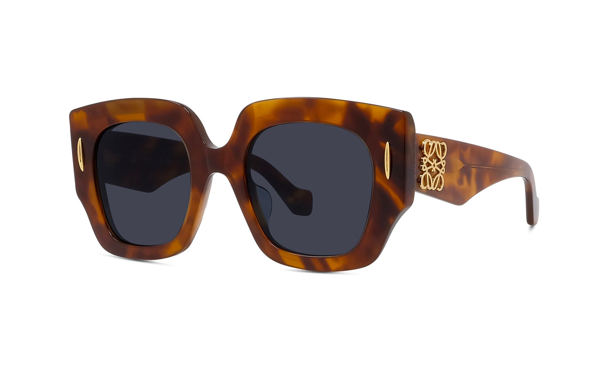 A pair of brown-framed sunglasses with dark lenses.