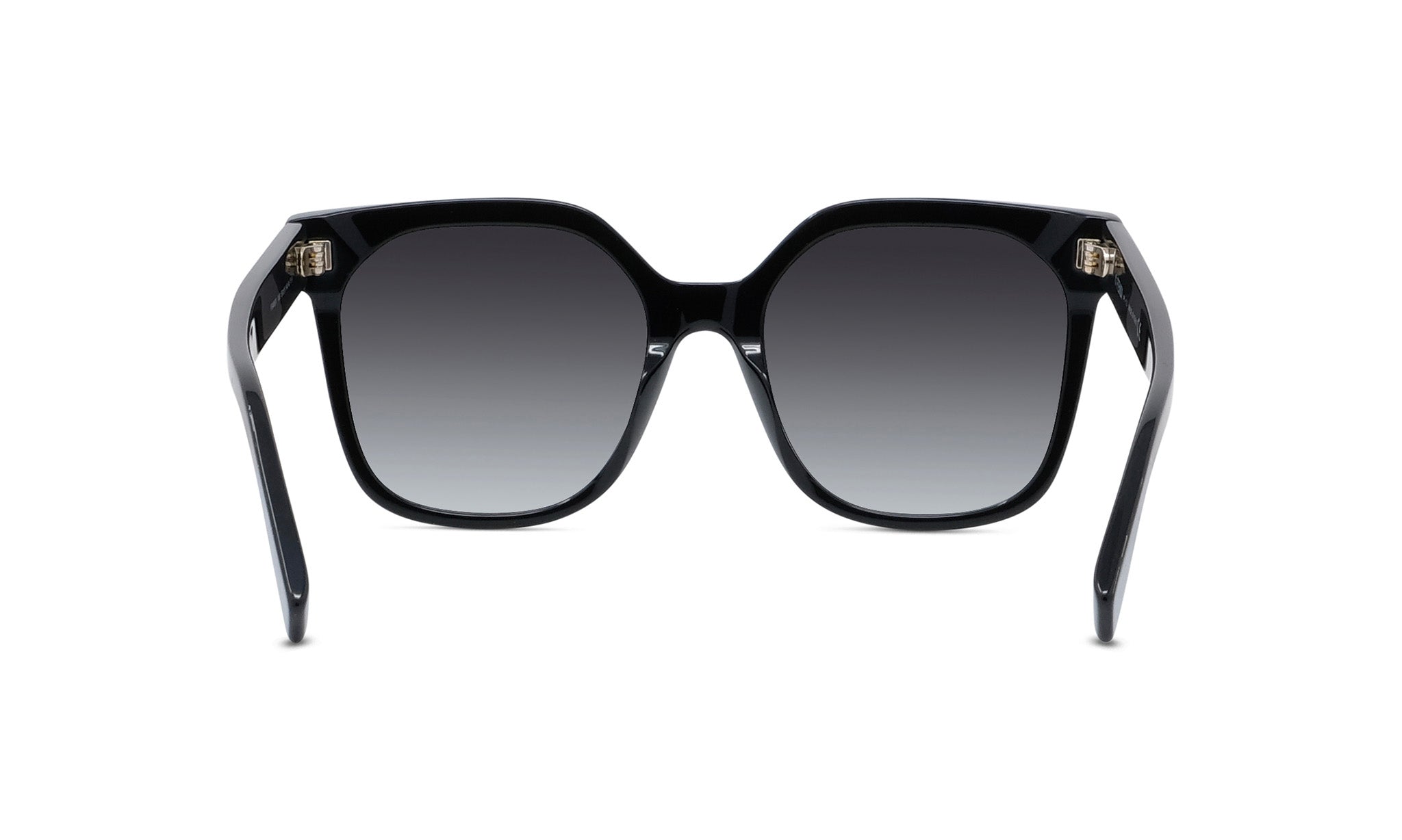 A pair of black sunglasses with a gradient lens design.