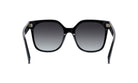 A pair of black sunglasses with a gradient lens design.