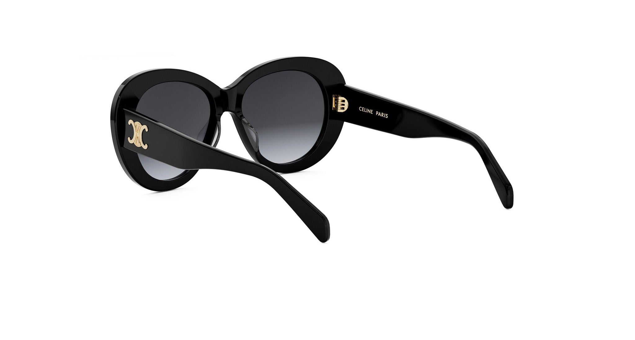 A pair of black sunglasses with a gradient lens design.