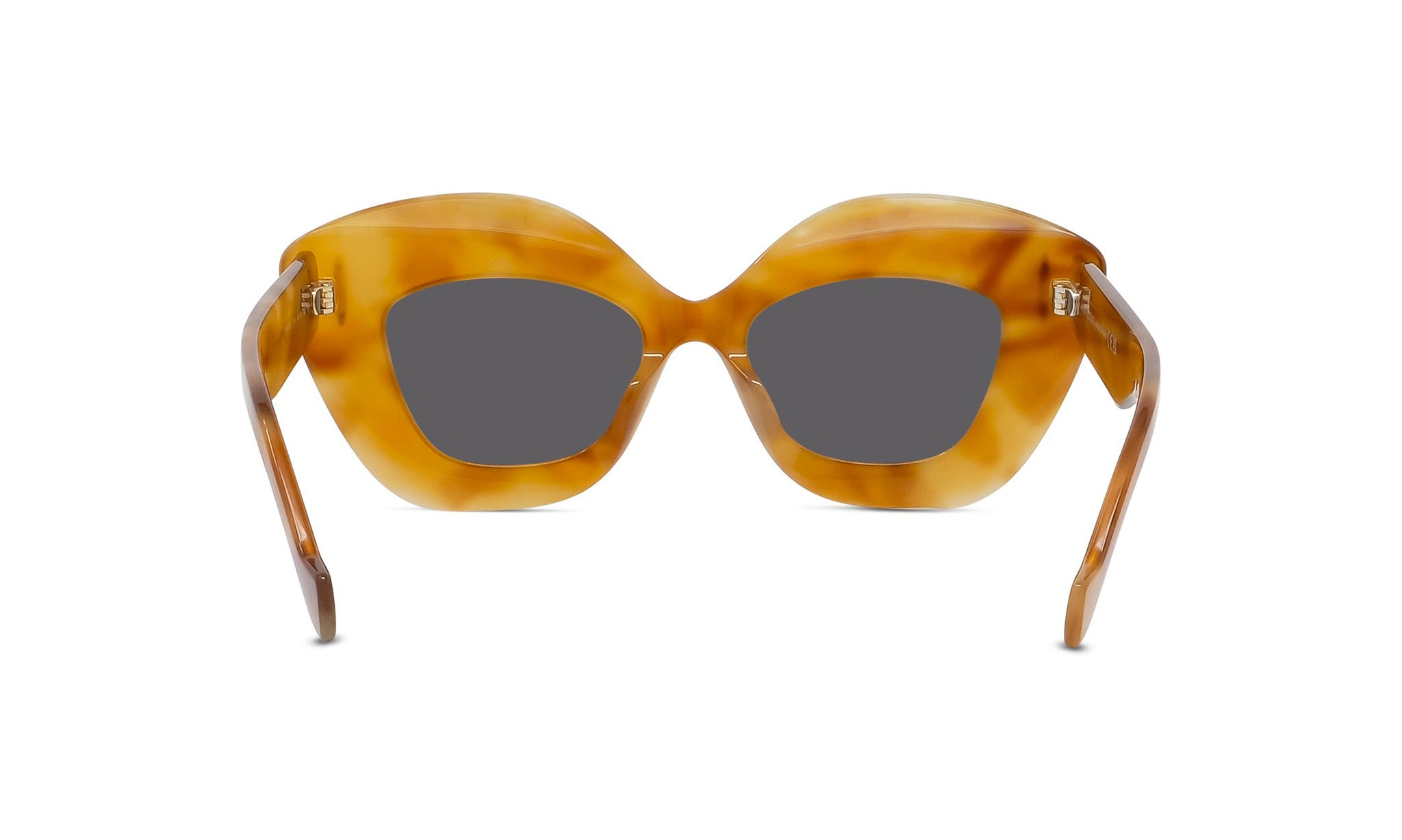A pair of stylish sunglasses with a distinctive yellow frame and dark lenses.
