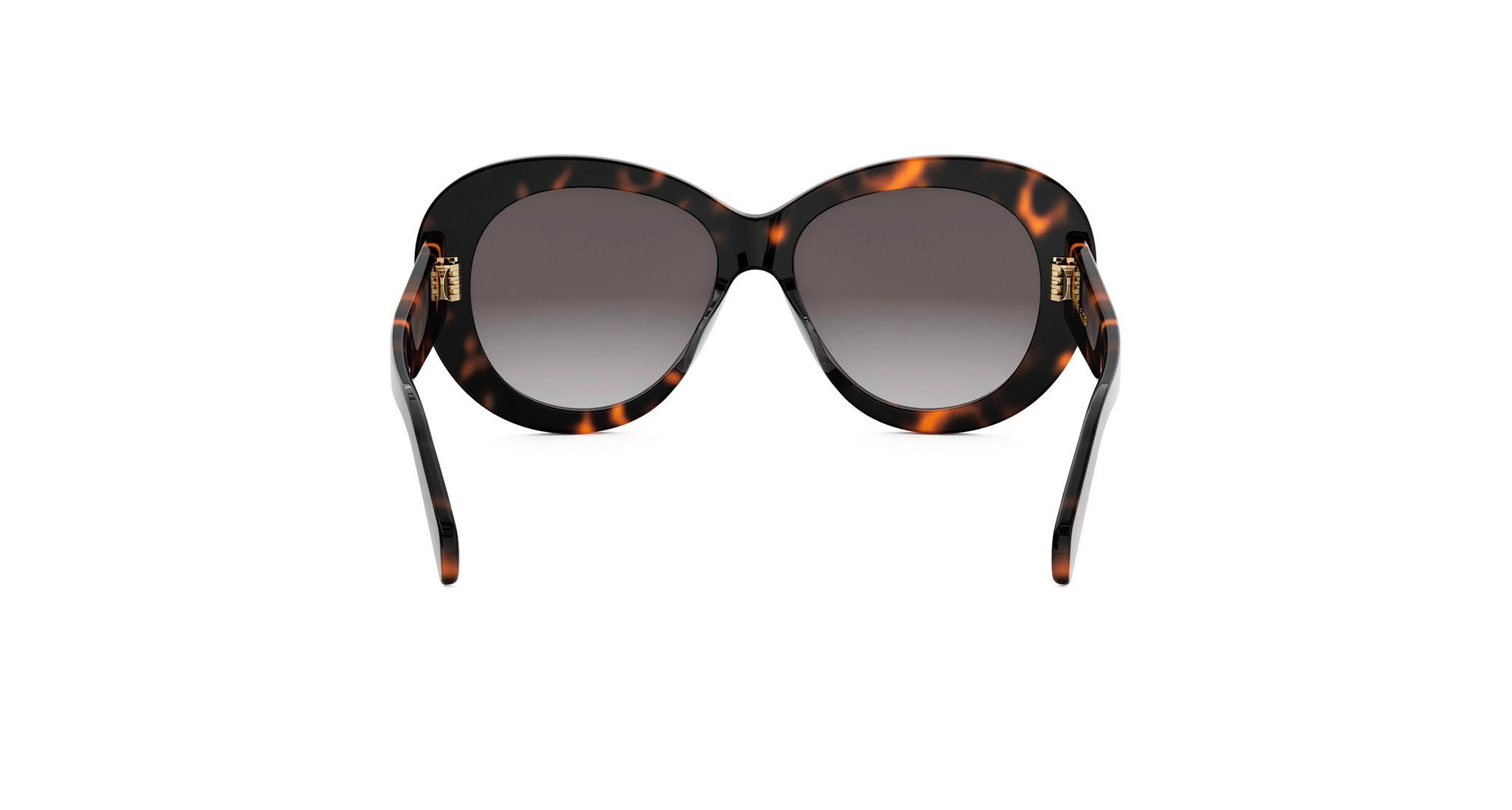 A pair of stylish sunglasses with a tortoiseshell frame and dark lenses.