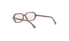 A pair of brown-framed glasses with clear lenses, positioned on a white background.