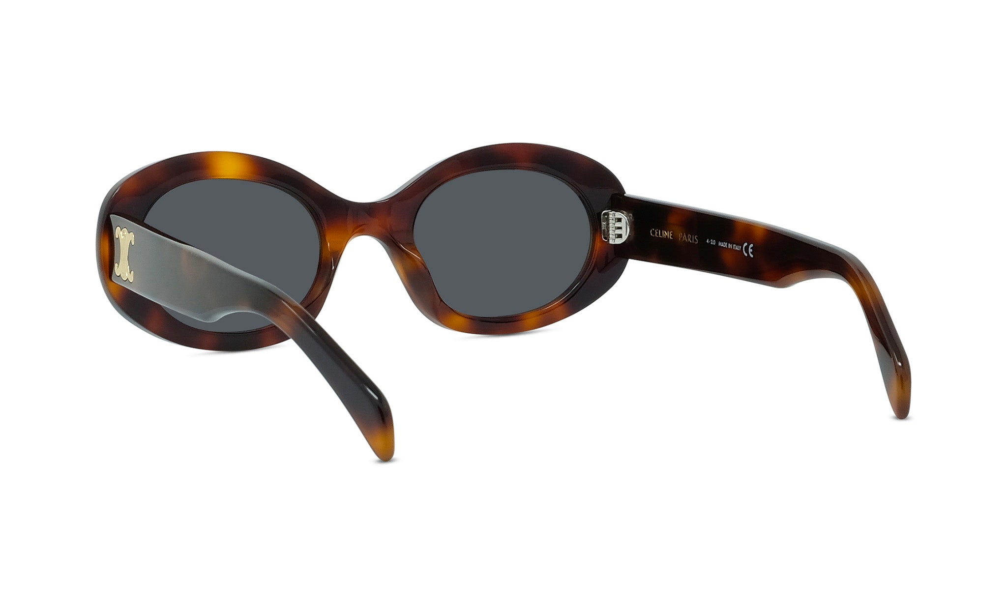A pair of brown tortoiseshell sunglasses with dark lenses.