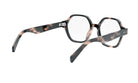 A pair of stylish, tortoiseshell-framed glasses with a dark frame and clear lenses.