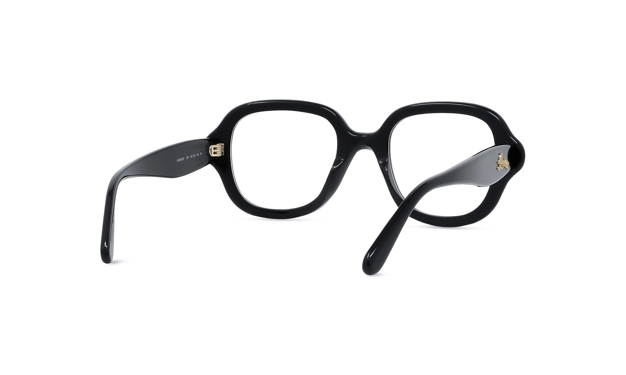 A pair of black-framed glasses with a sleek, modern design.