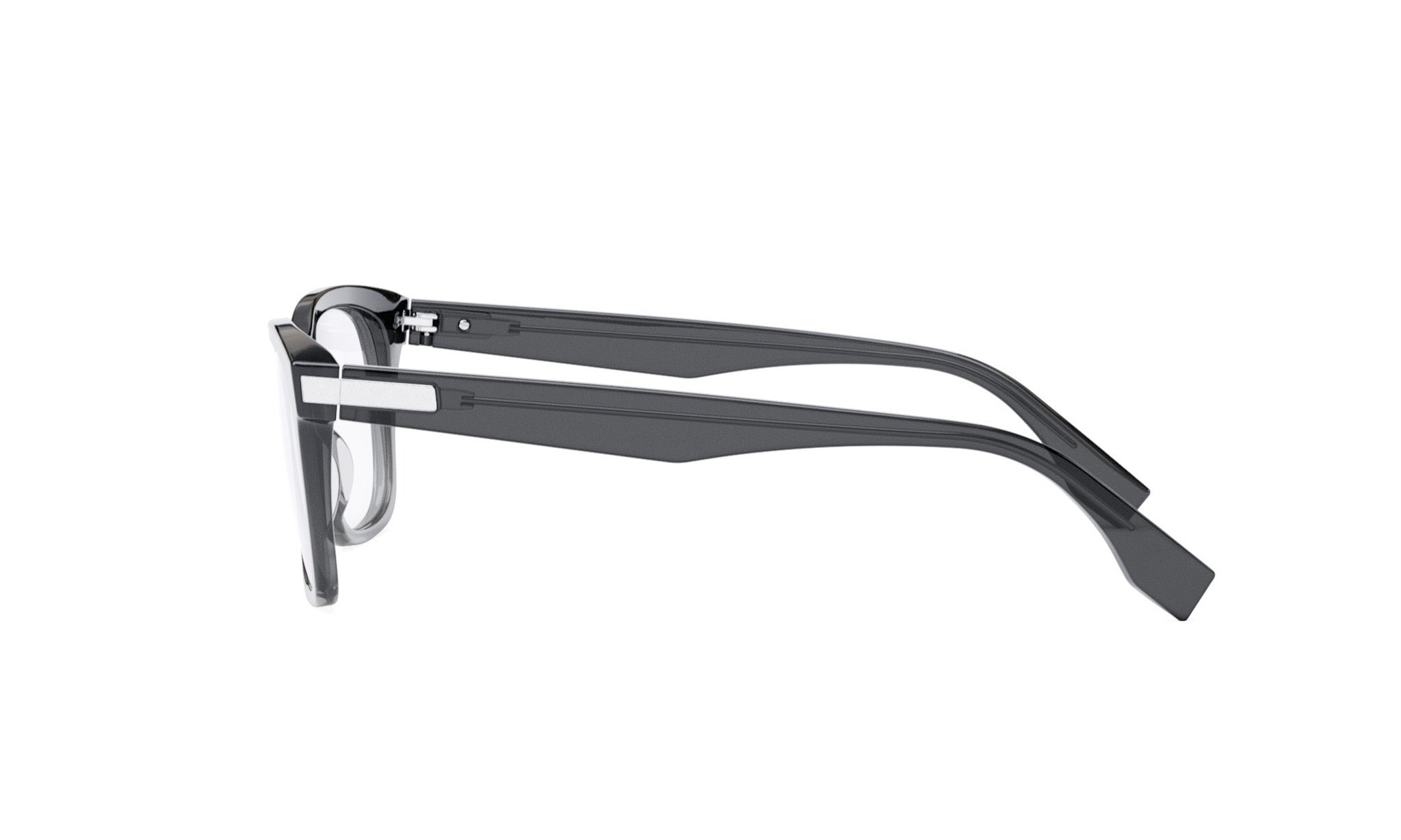 A pair of black-framed glasses with a sleek, modern design.