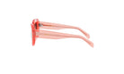 A pair of pink sunglasses with the brand name "Celine" printed on them.