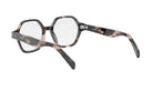 A pair of stylish, tortoiseshell-framed glasses with a dark frame and clear lenses.