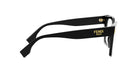 A pair of black Fendi-branded glasses with a sleek, modern design.