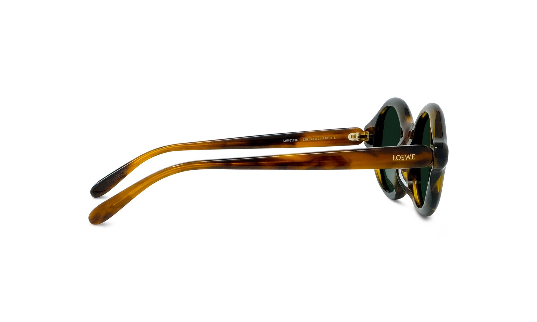 A pair of tortoiseshell sunglasses with the brand name "LOUEME" visible on the frame.