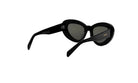 A pair of black sunglasses with a sleek, modern design.