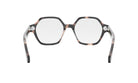 A pair of stylish, hexagonal-shaped glasses with a dark frame and clear lenses.