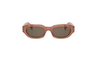 A pair of brown sunglasses with dark lenses.