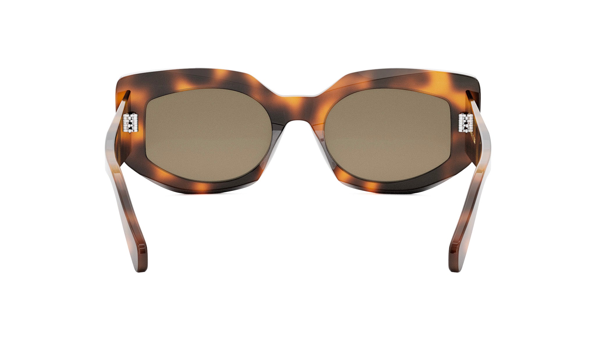 A pair of brown-framed sunglasses with dark lenses.