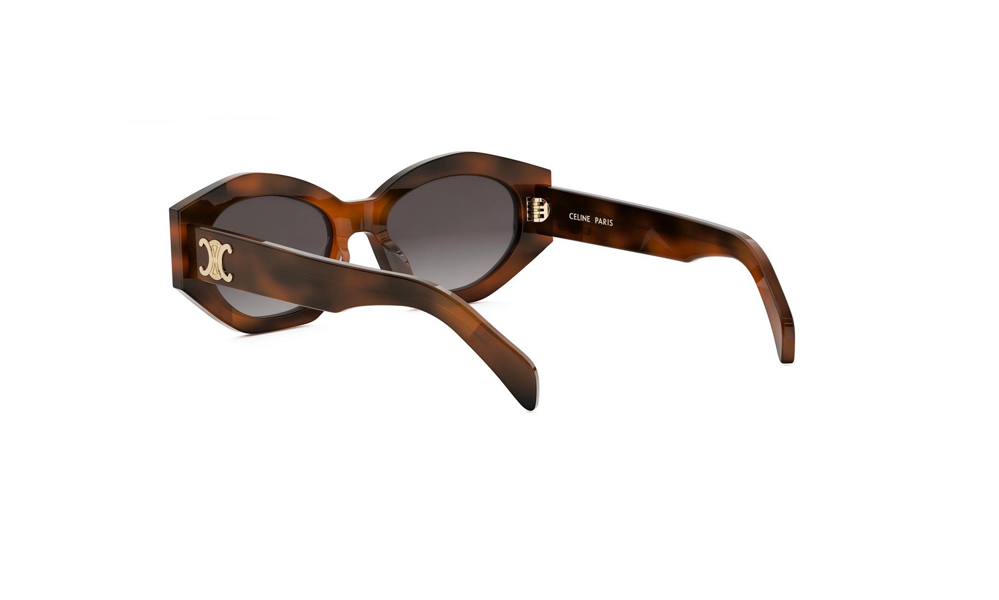 A pair of brown tortoiseshell sunglasses with a gradient lens.