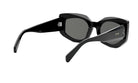 A pair of black sunglasses with a sleek, modern design.