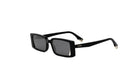 A pair of black rectangular sunglasses with a Fendi logo on the frame.