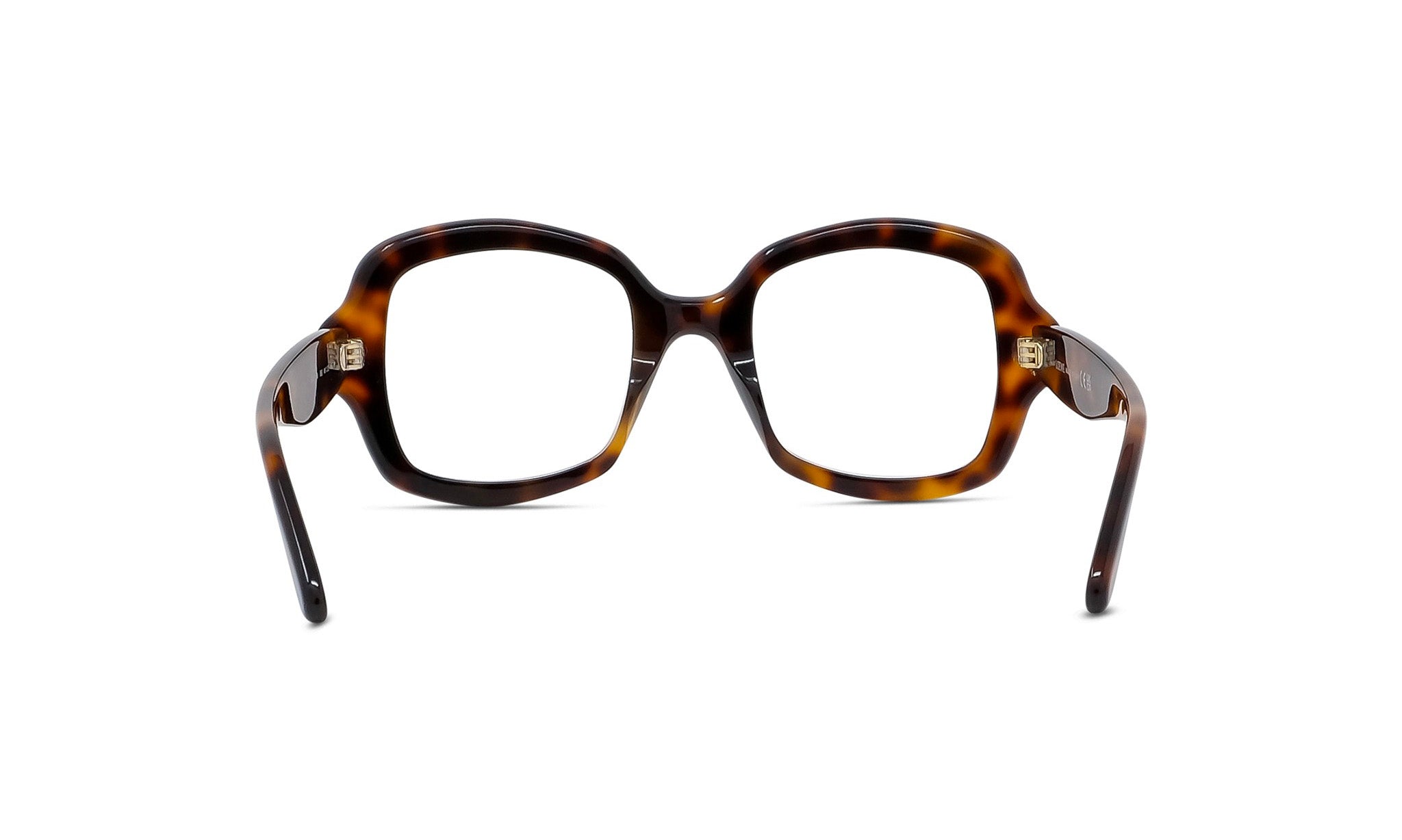 A pair of tortoiseshell-framed glasses with dark tortoiseshell frames and a lighter tortoiseshell center.