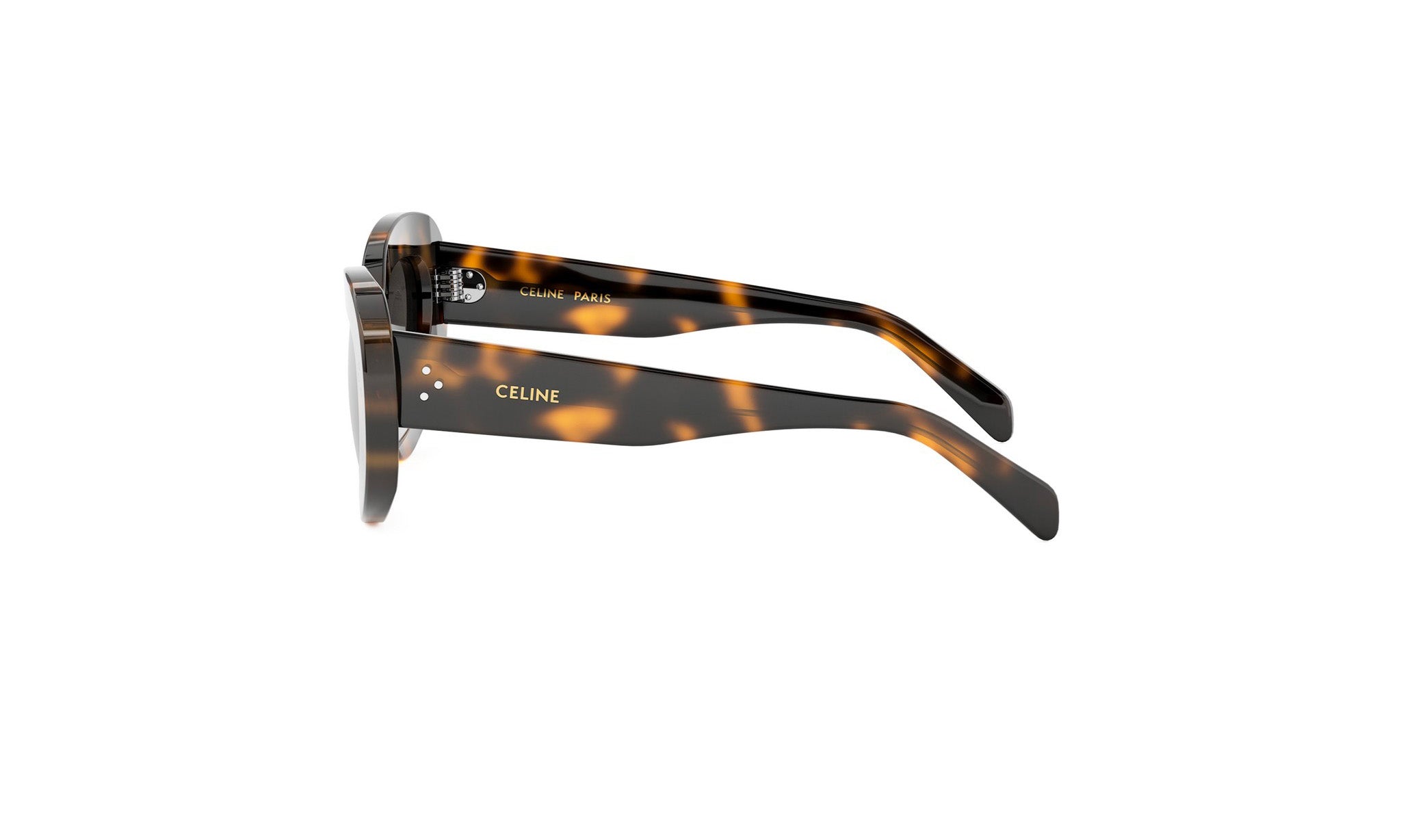 A pair of sunglasses with a tortoiseshell frame and dark lenses.