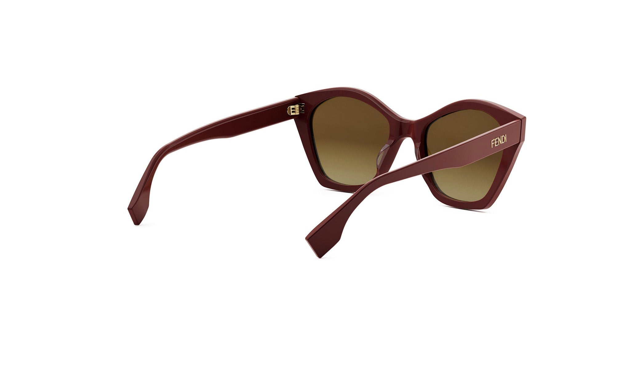 A pair of burgundy-colored sunglasses with a dark frame and dark lenses.