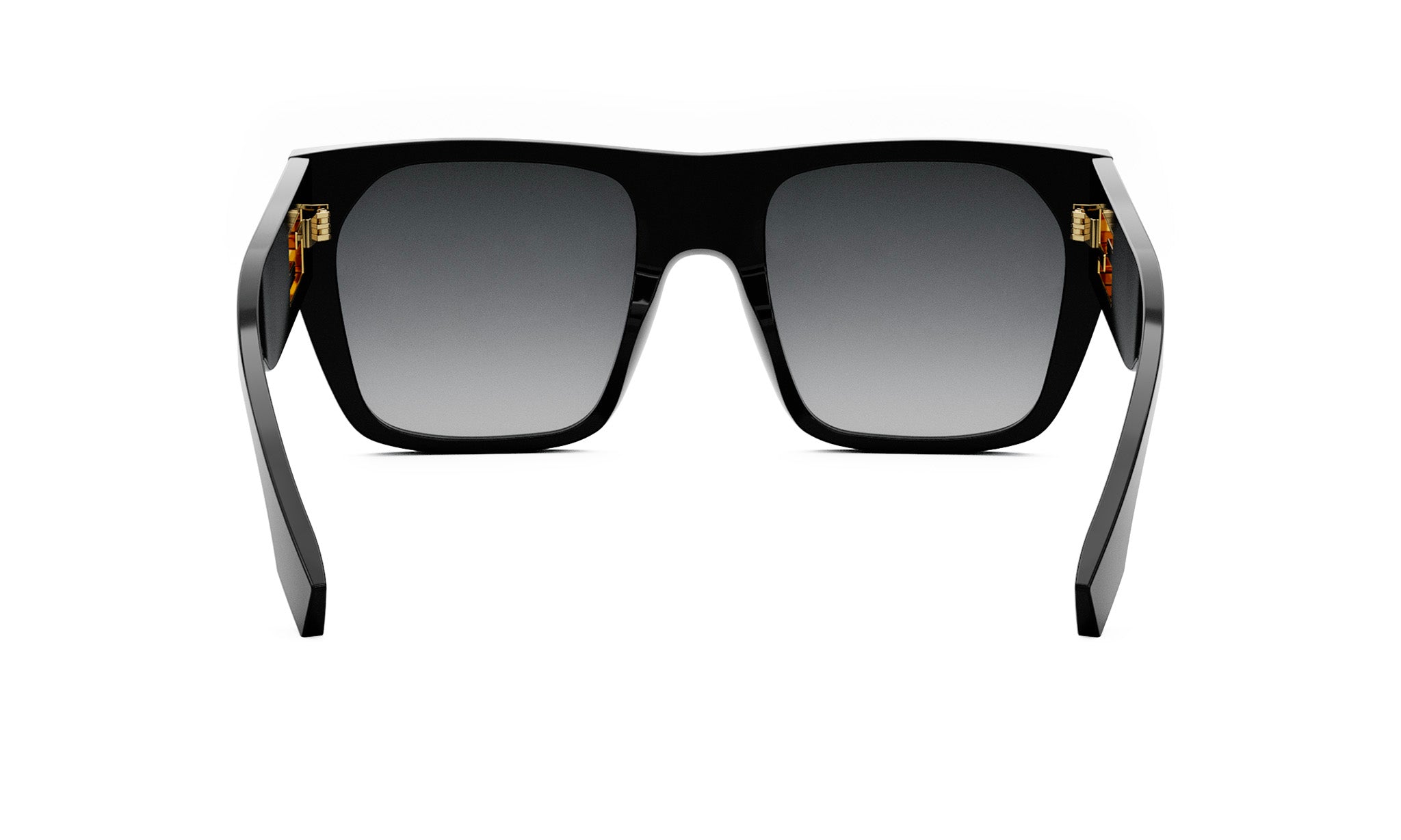 A pair of black sunglasses with a sleek, modern design.