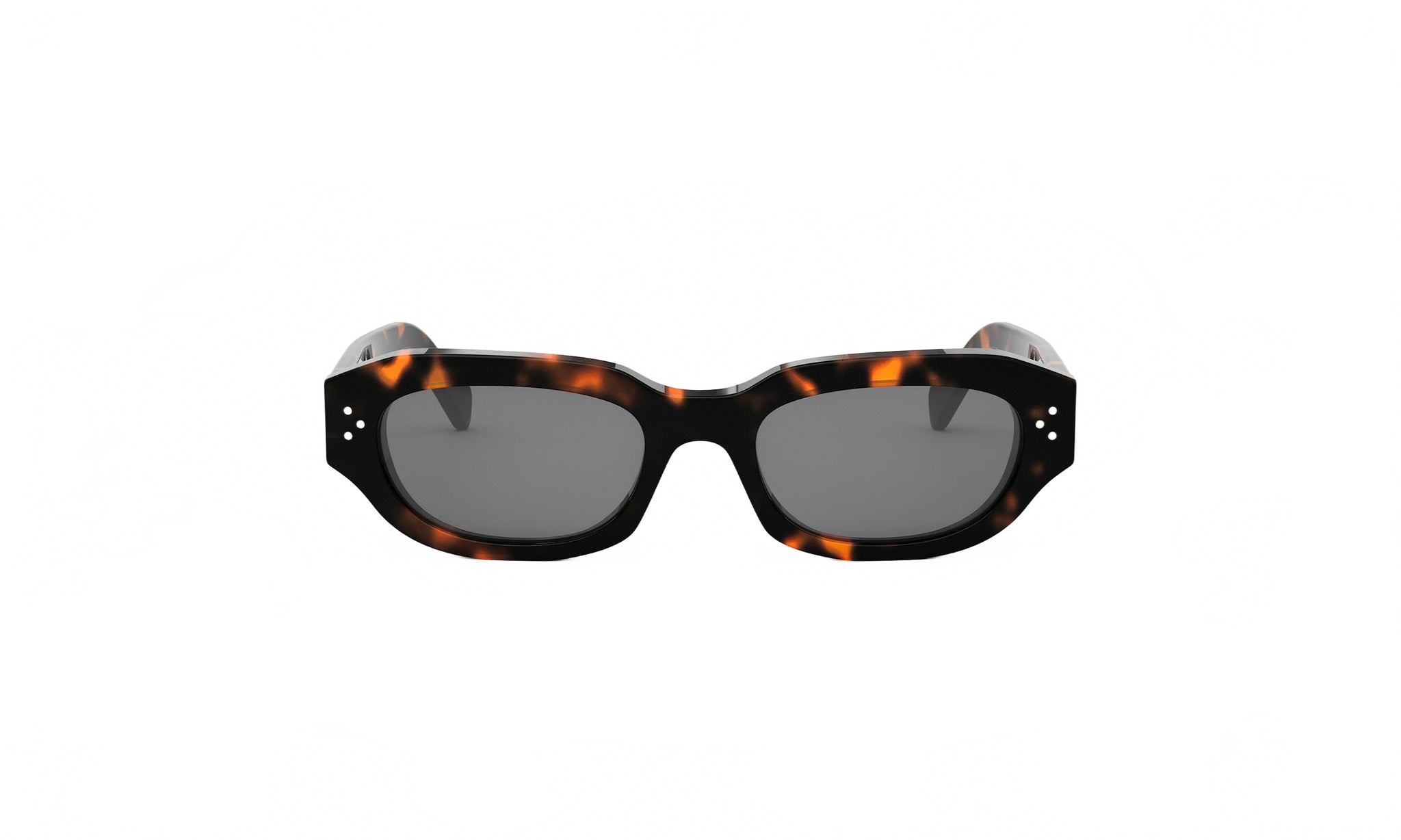 A pair of tortoiseshell-framed sunglasses with dark lenses.