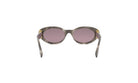 A pair of stylish sunglasses with dark frames and dark lenses.