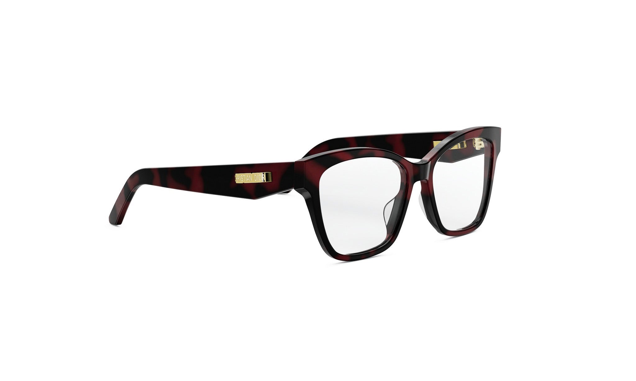 A pair of stylish, tortoiseshell-framed glasses with a dark frame and clear lenses.