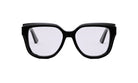 A pair of black-framed glasses with a sleek, modern design.