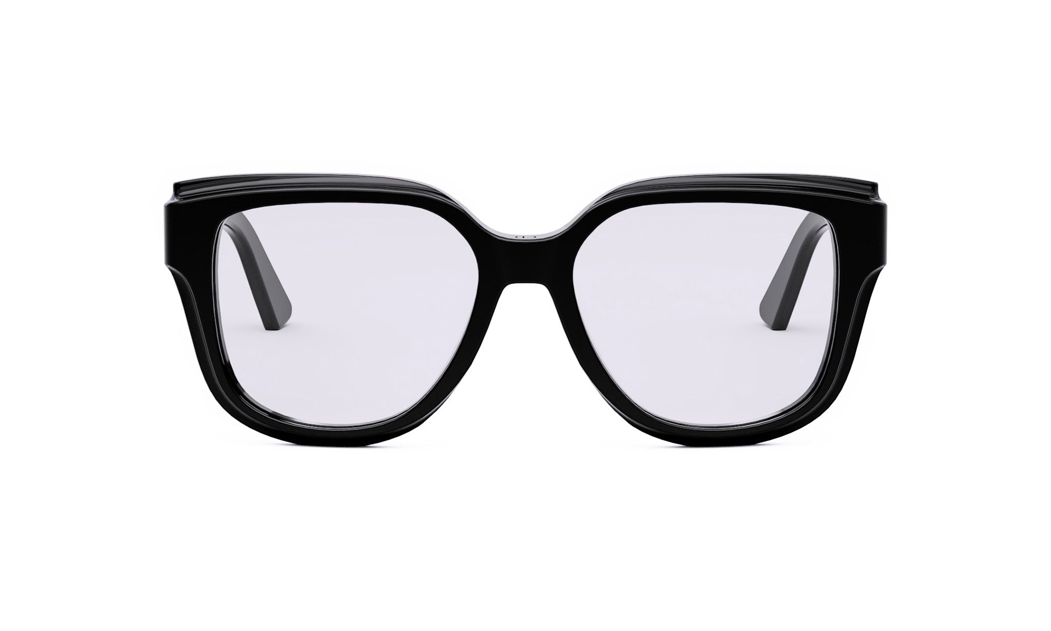 A pair of black-framed glasses with a sleek, modern design.