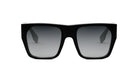A pair of black sunglasses with a gradient lens design.