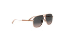 A pair of gold-toned sunglasses with dark lenses.