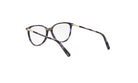 A pair of stylish, tortoiseshell-framed glasses with a dark blue and black color scheme.