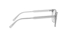A pair of clear, silver-framed glasses with the brand name "Christy Rieger" printed on the side.