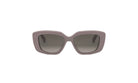 A pair of gray-framed sunglasses with dark lenses.
