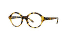 A pair of tortoiseshell-framed glasses with a yellow and black color scheme.