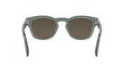 A pair of green-framed sunglasses with dark lenses.