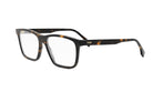 A pair of tortoiseshell-framed Fendi-branded eyeglasses against a white background.